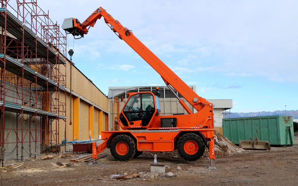 Telehandler at a construction site