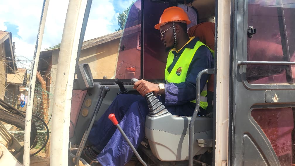 One of our youth Excavator trainee practically learning 